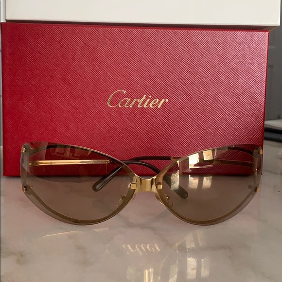 Cartier Accessories Vintage Cartier Cat Eye Rimless Sunglasses